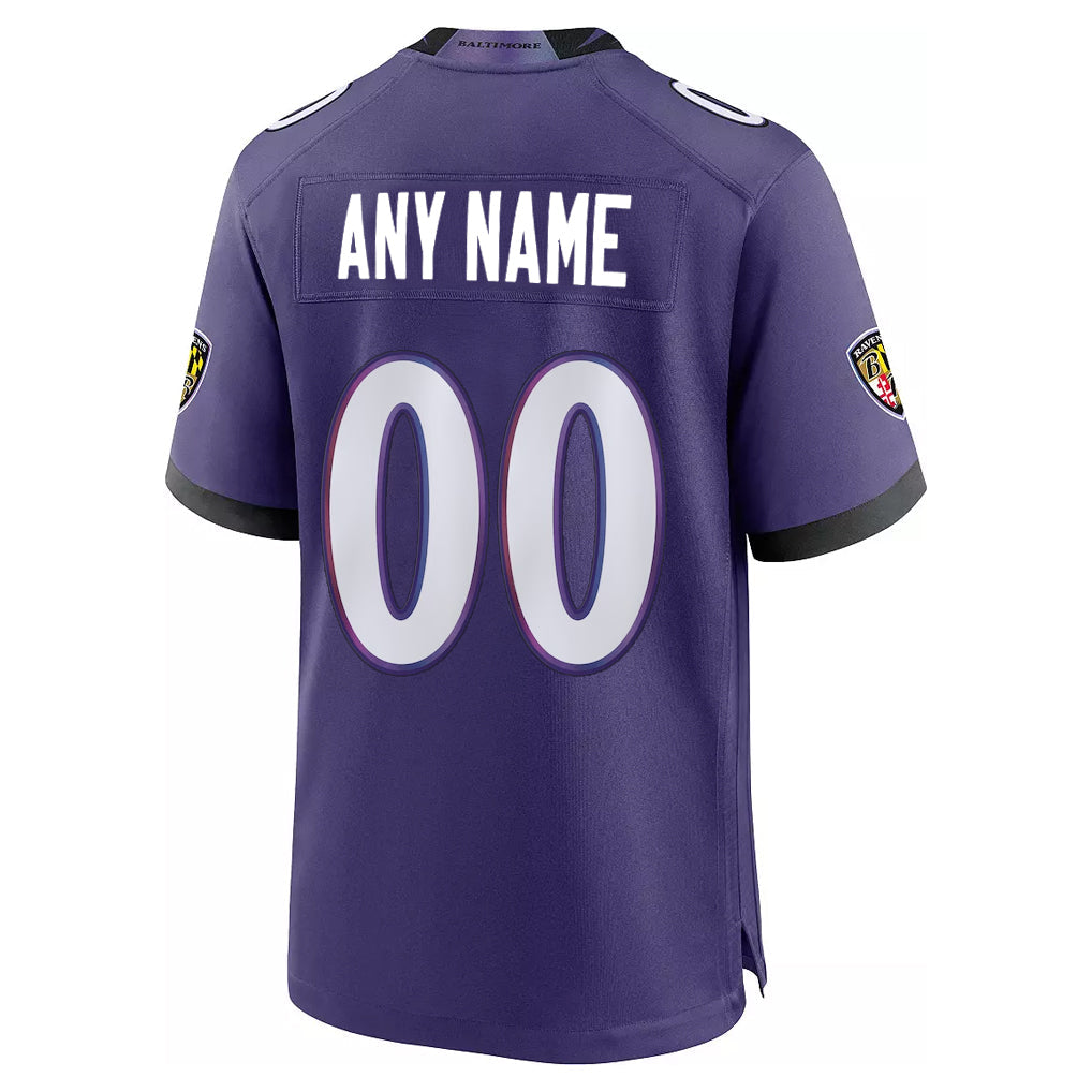 Odoa Custom B.Ravens Purple Home Game Any Name & Numbers Stitched Jerseys