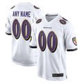 Odoa Custom B.Ravens White Home Game Stitched Jerseys