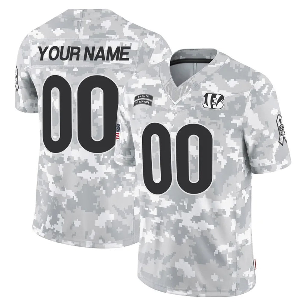 Odoa Custom C.Bengals Arctic Camo Salute to Service Limited Any Name & Numbers Stitched Jerseys