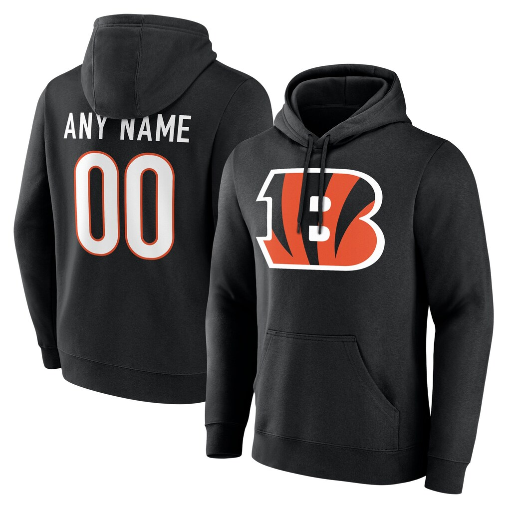 Odoa Custom C.Bengals Black Big & Tall Team Authentic Custom Hoodie Stitched Jerseys