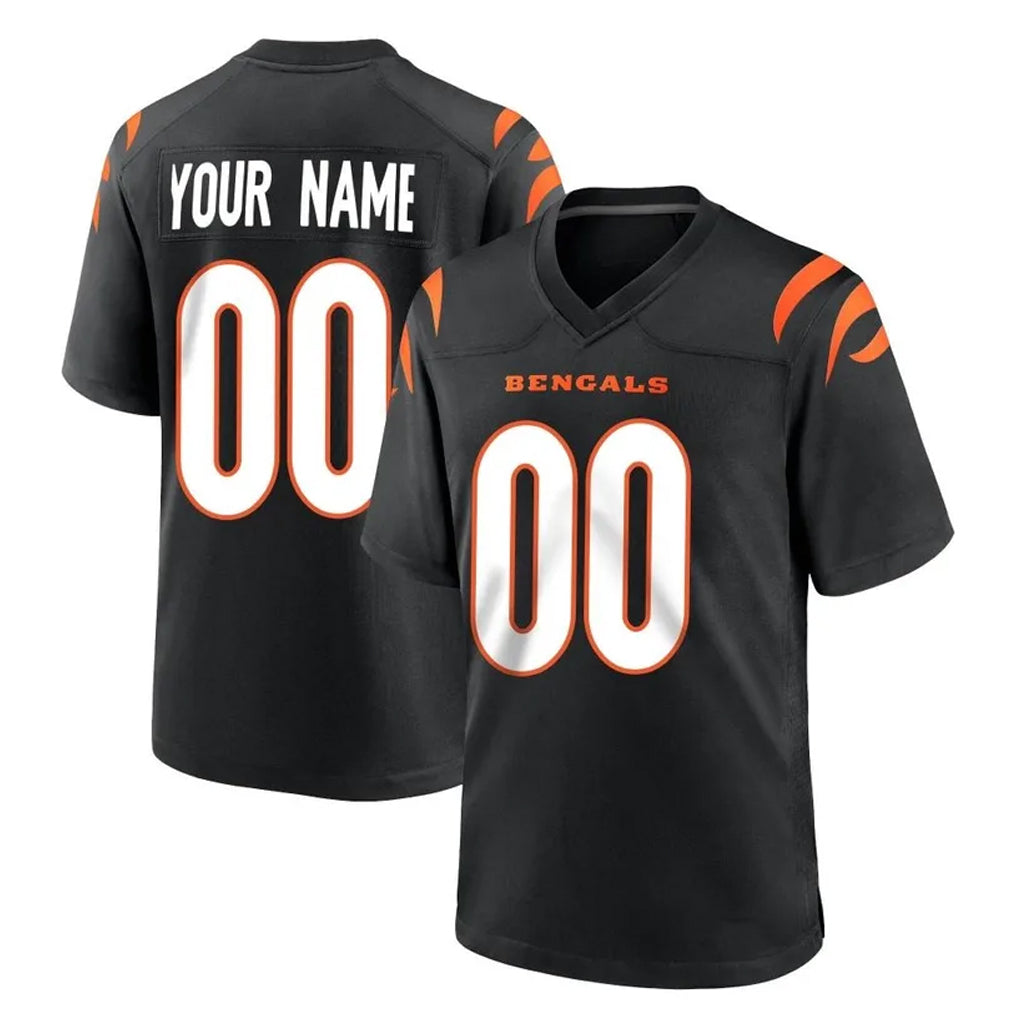 Odoa Custom C.Bengals Black Home Game Any Name & Numbers Stitched Jerseys