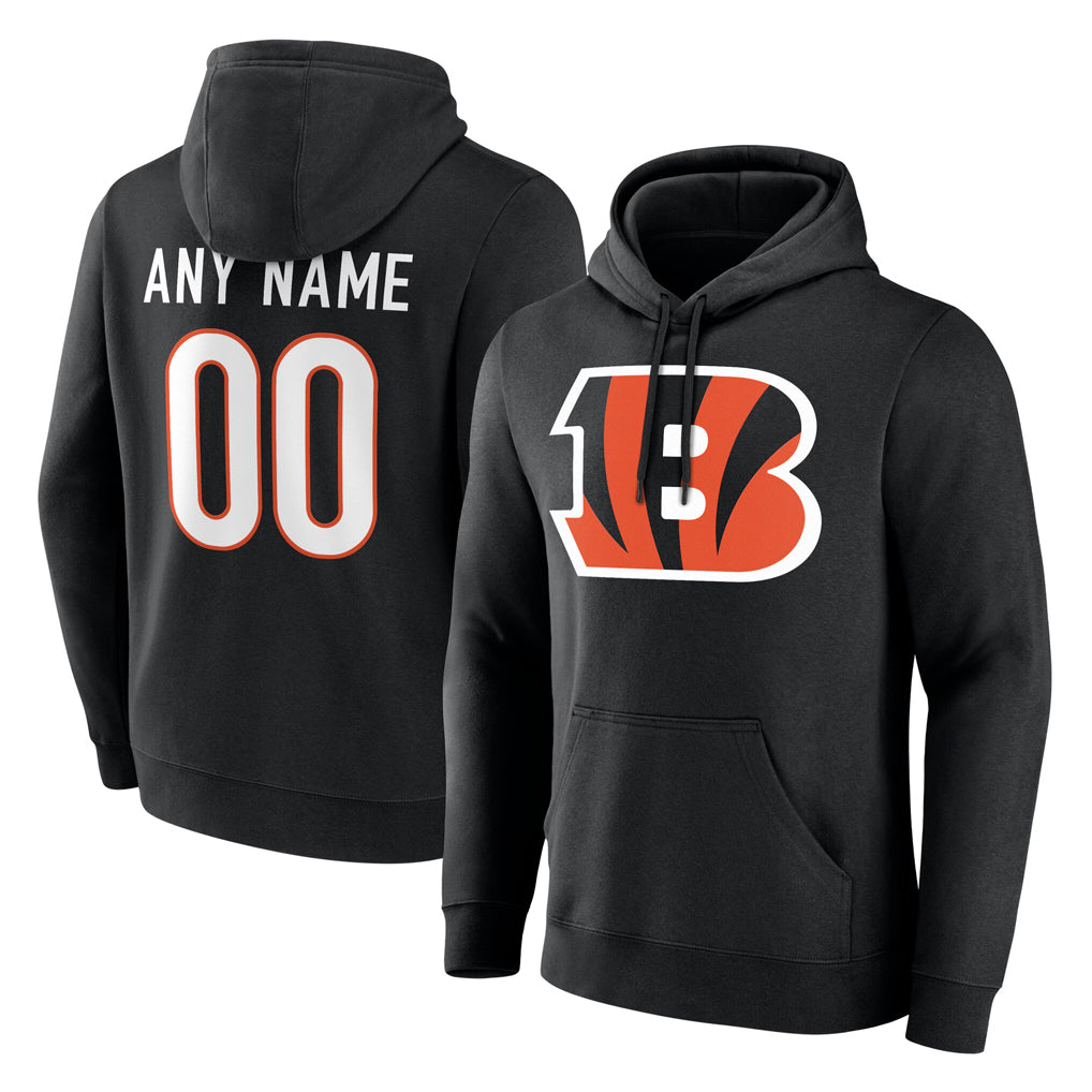 Odoa Custom C.Bengals Black Long Sleeve Hoodie Any Name & Numbers Stitched Jerseys