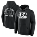 Odoa Custom C.Bengals Black Personalized Name & Number Pullover Hoodie Stitched Jerseys