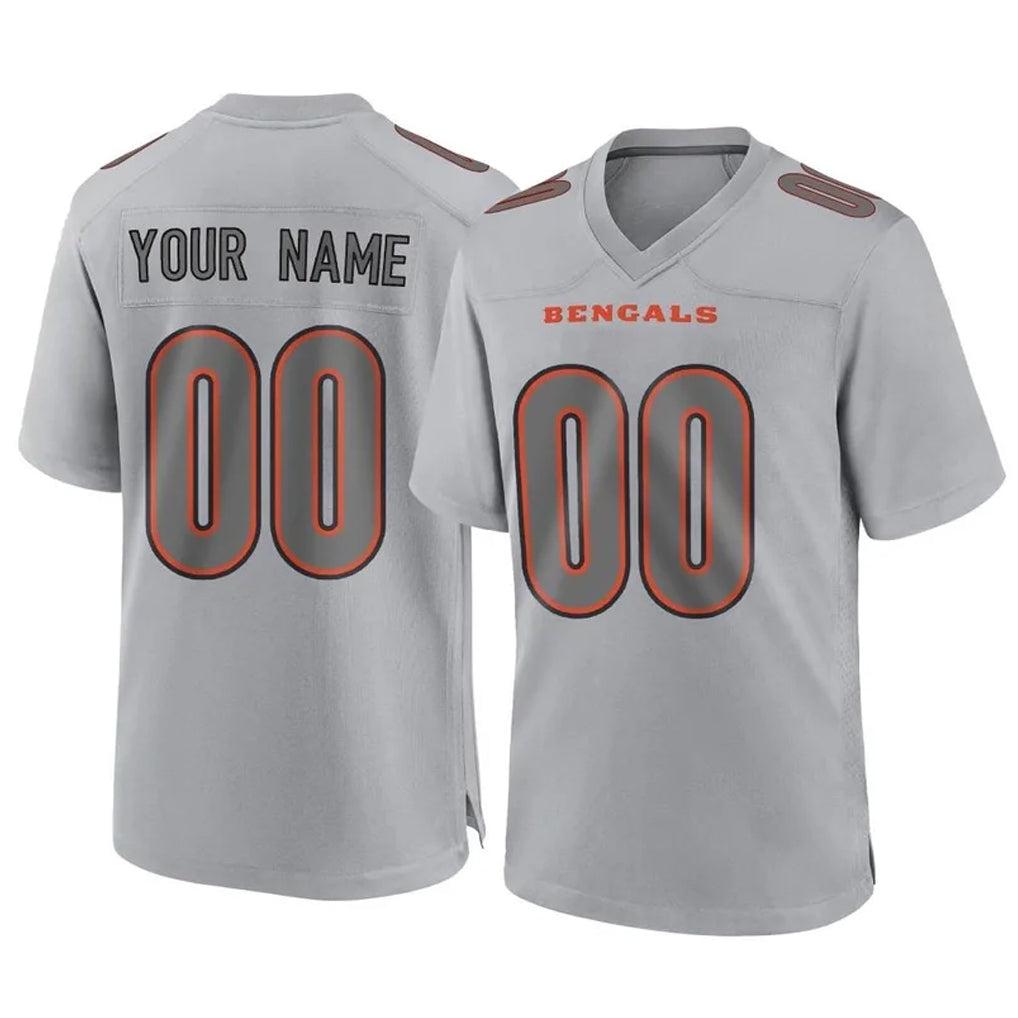 Odoa Custom C.Bengals Gray Atmosphere Fashion Game Any Name & Numbers Stitched Jerseys