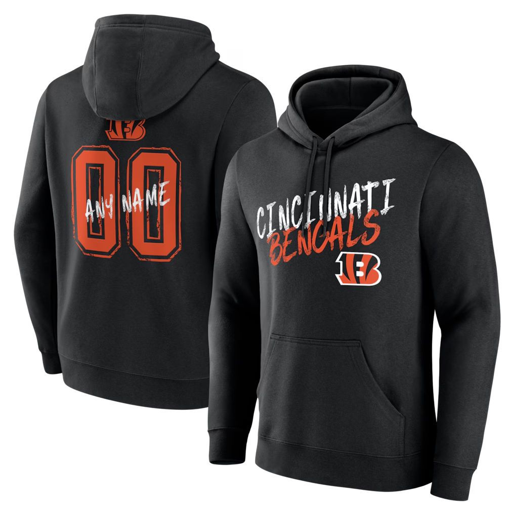 Odoa Custom C.Bengals Gray Big & Tall Team Authentic Custom Hoodie Stitched Jerseys