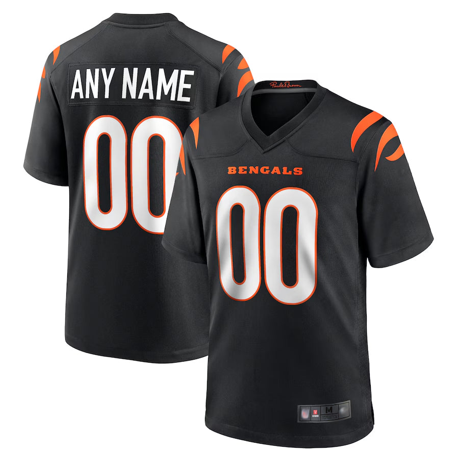 Odoa Custom C.Bengals Home Replica Game Football Jerseys - Black - Custom