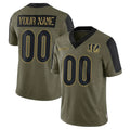Odoa Custom C.Bengals Olive Salute to Service Game Any Name & Numbers Stitched Jerseys