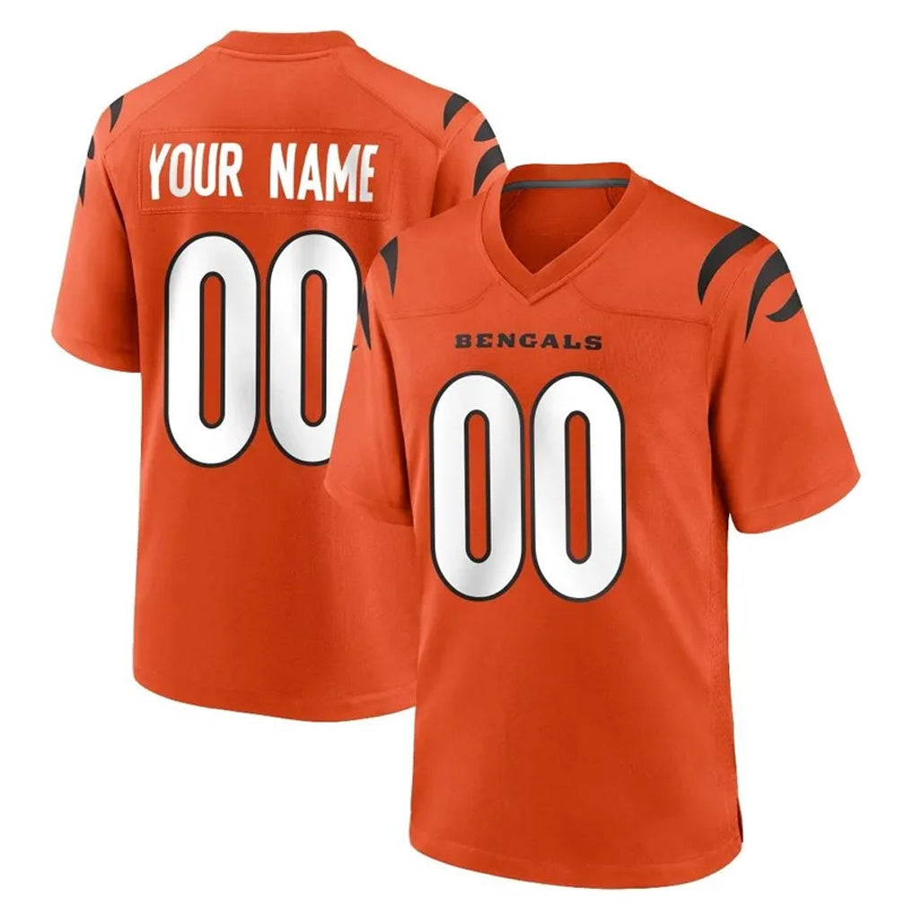 Odoa Custom C.Bengals Orange Home Game Any Name & Numbers Stitched Jerseys