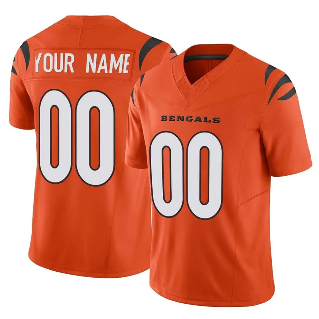 Odoa Custom C.Bengals Orange Vapor F.U.S.E. Limited Home Game Any Name & Numbers Stitched Jerseys