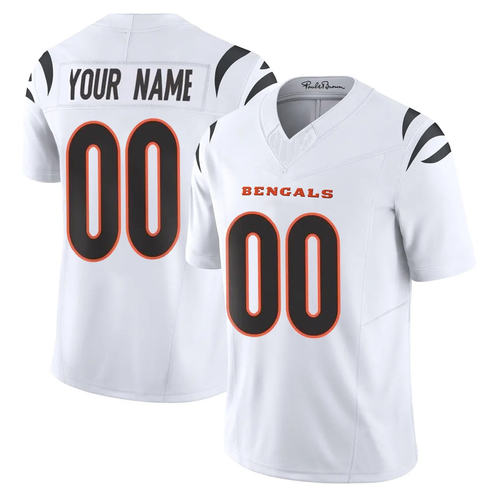 Odoa Custom C.Bengals White Vapor F.U.S.E. Limited Home Game Any Name & Numbers Stitched Jerseys