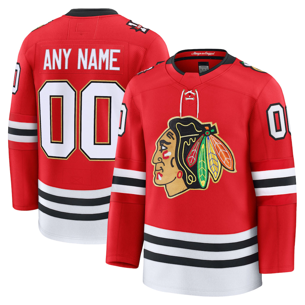 Odoa Custom C.Blackhawks Red Centennial Premium Jerseys