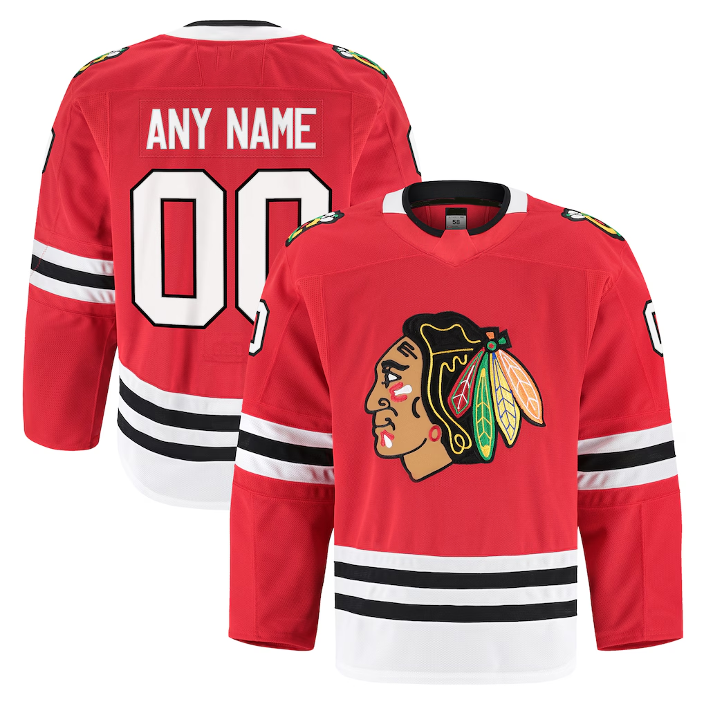 Odoa Custom C.Blackhawks Red Home Authentic Pro Jerseys