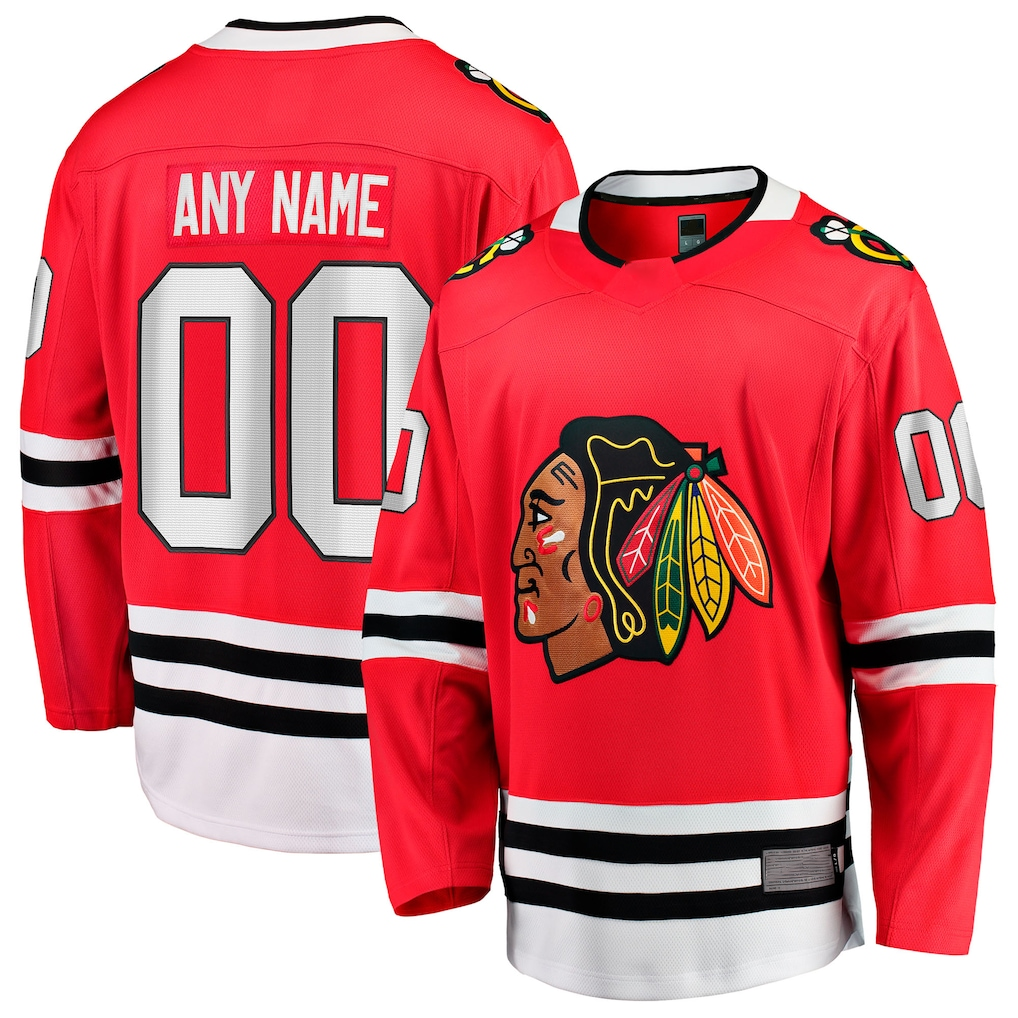 Odoa Custom C.Blackhawks Red Home Breakaway Jerseys