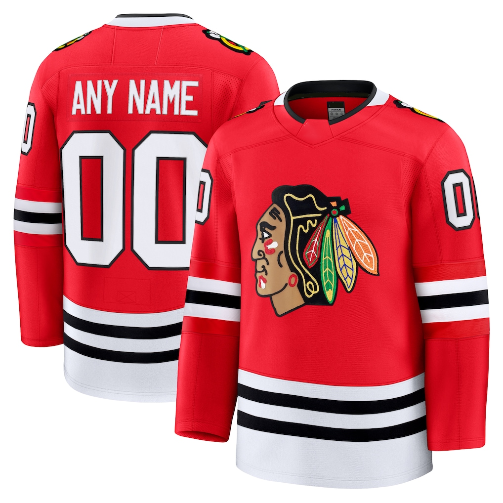 Odoa Custom C.Blackhawks Red Home Premium Jerseys