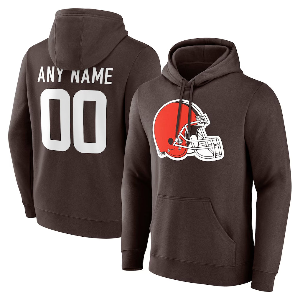 Odoa Custom C.Browns Brown Primetime Logo Hoodie Any Name & Numbers Stitched Jerseys