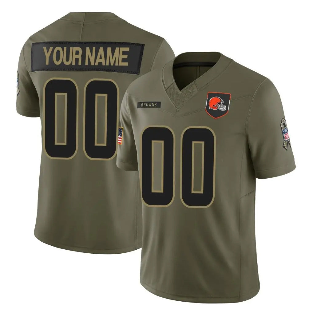 Odoa Custom C.Browns Olive 2025 Salute to Service Limited Home Game Any Name & Numbers Stitched Jerseys