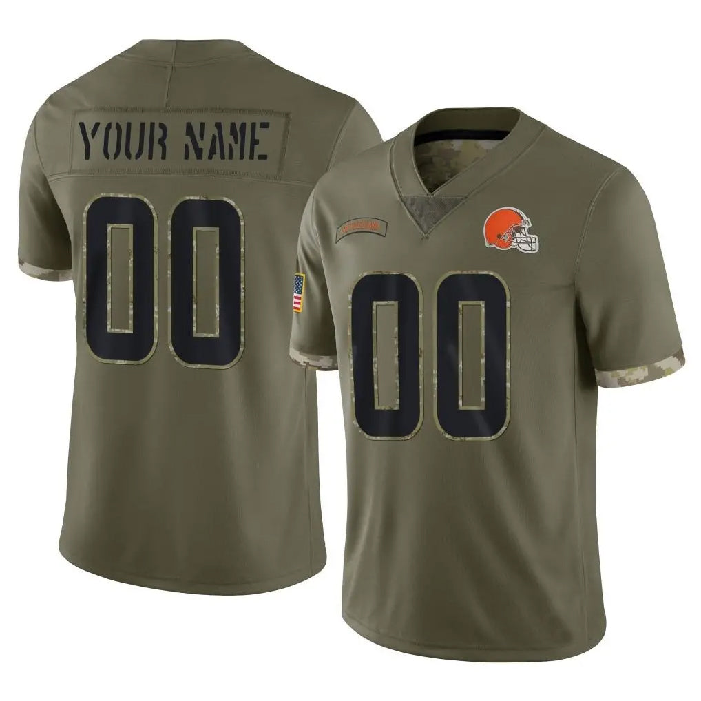 Odoa Custom C.Browns Olive Salute to Service Limited Game Any Name & Numbers Stitched Jerseys