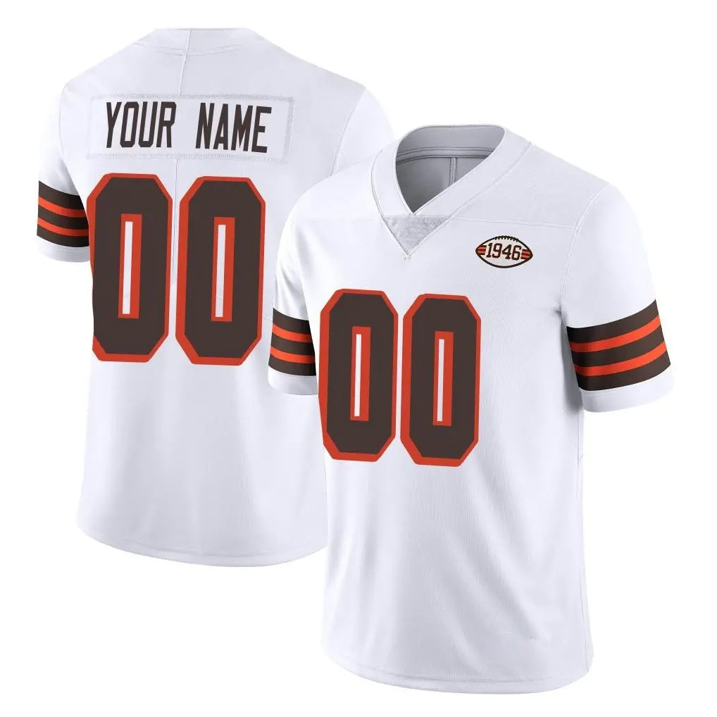 Odoa Custom C.Browns White Limited Vapor Untouchable Home Game Any Name & Numbers Stitched Jerseys