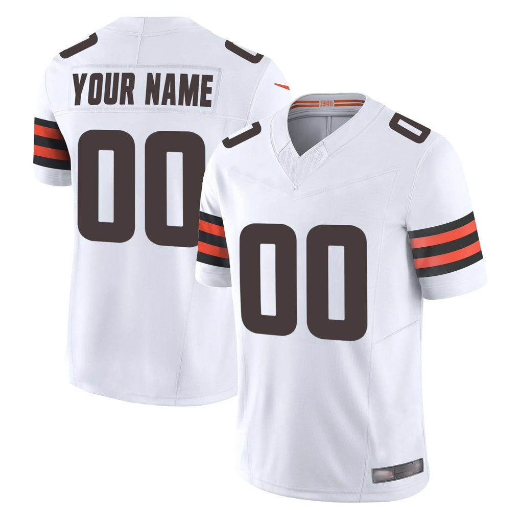 Odoa Custom C.Browns White Vapor F.U.S.E. Limited Home Game Any Name & Numbers Stitched Jerseys