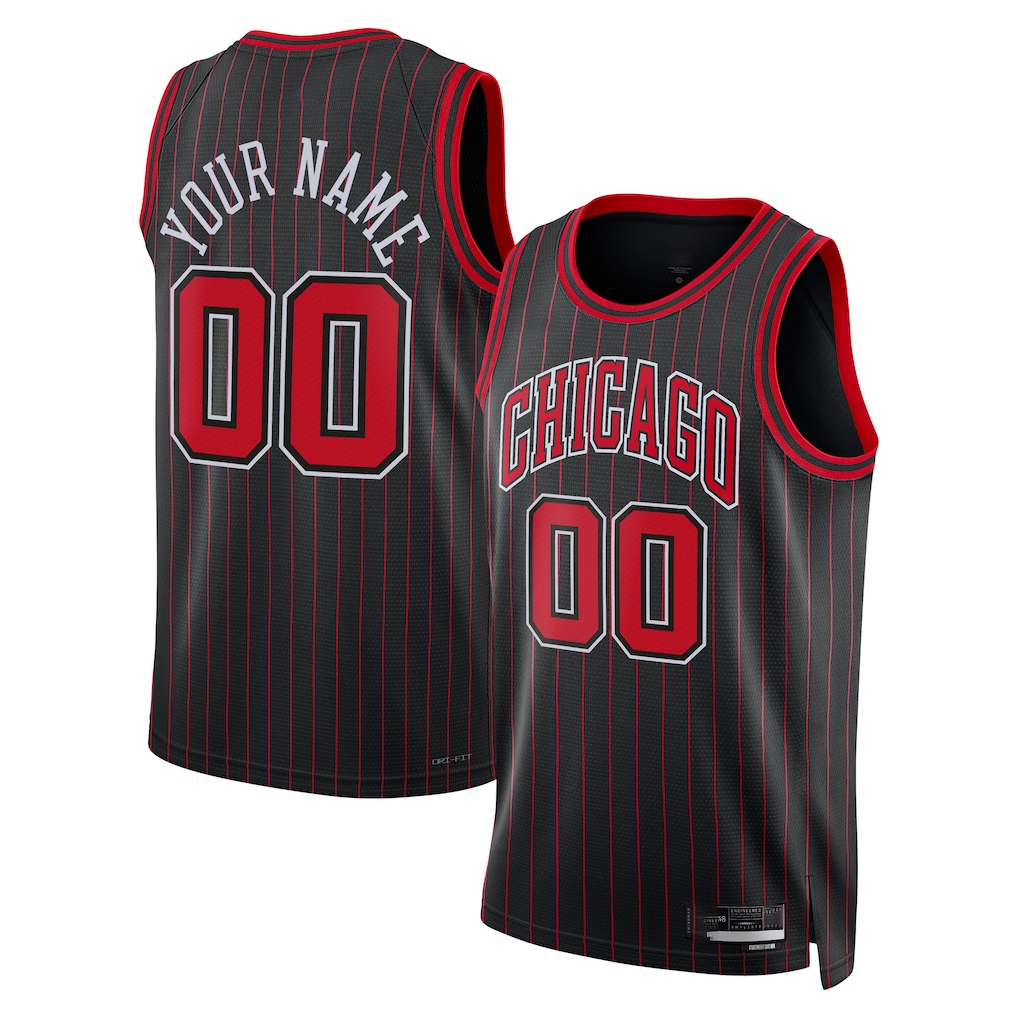 Odoa Custom C.Bulls Black Swingman Jerseys - Statement Edition