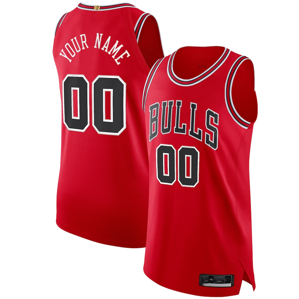 Odoa Custom C.Bulls Red Authentic Jerseys - Icon Edition