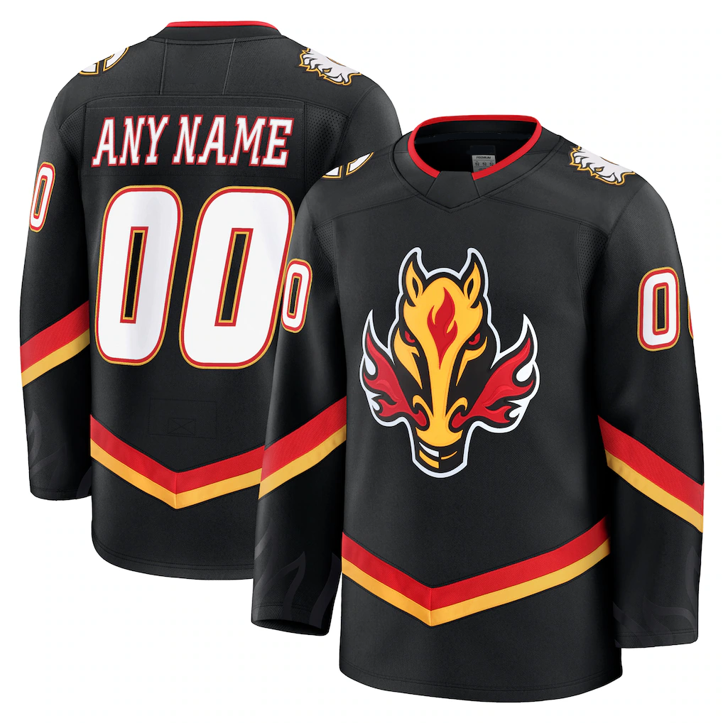 Odoa Custom C.Flames Black Alternate Premium Jerseys