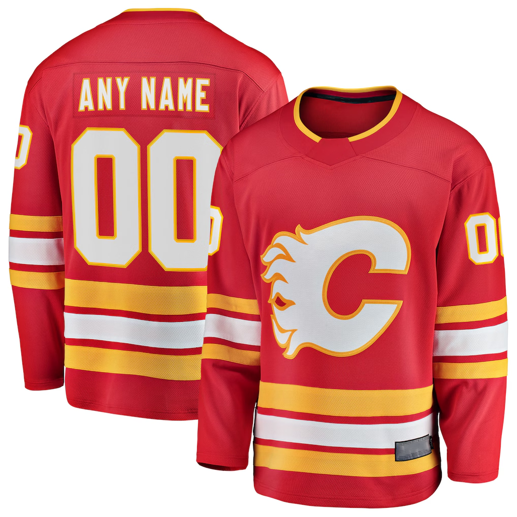 Odoa Custom C.Flames Red Home Breakaway Jerseys