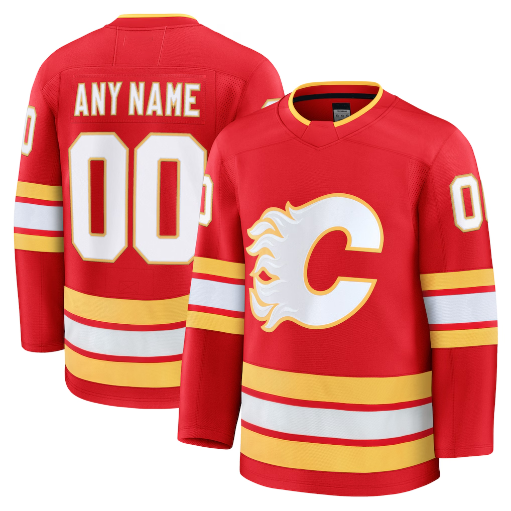 Odoa Custom C.Flames Red Home Premium Jerseys