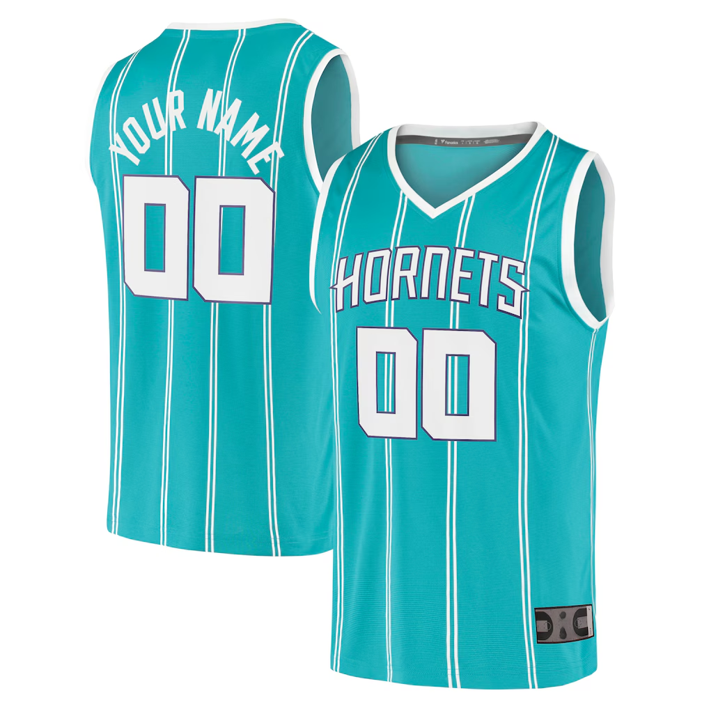 Odoa Custom C.Hornets Teal Fast Break Replica Jerseys - Icon Edition