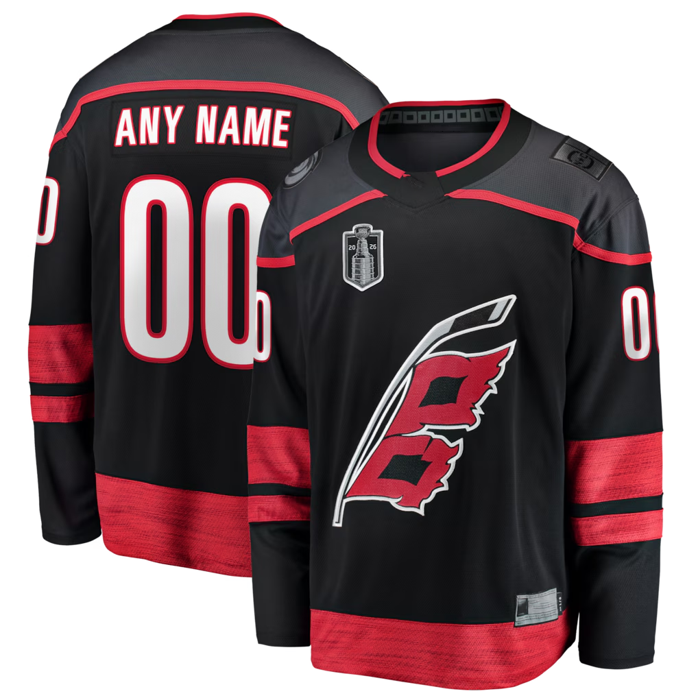 Odoa Custom C.Hurricanes Black 2026 Stanley Cup Champions Home Breakaway Custom Stitched Jerseys