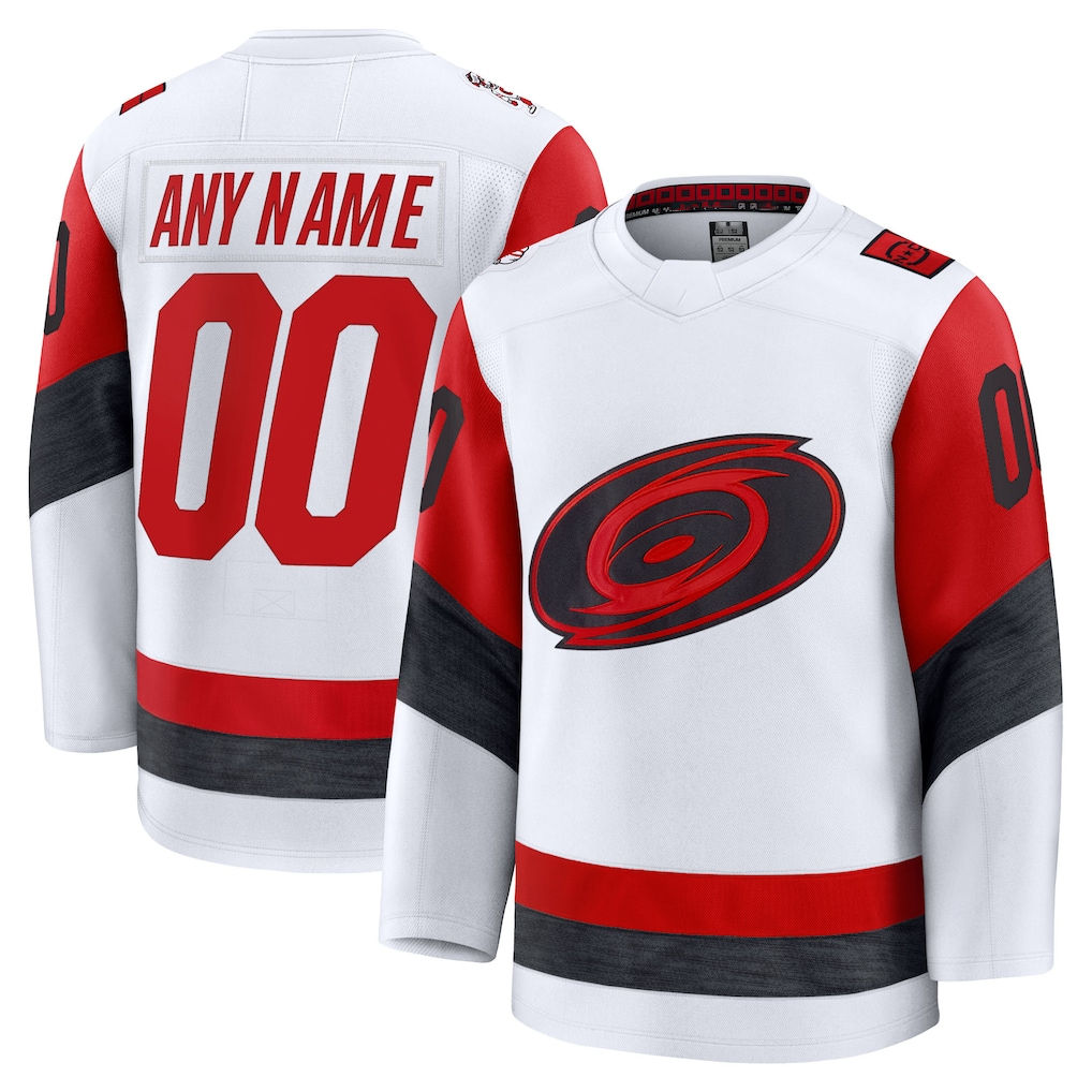 Odoa Custom C.Hurricanes White Away Premium Stitched Jerseys