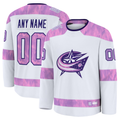 Odoa Custom CB.Jackets White 2024 Hockey Fights Cancer Practice Jersey