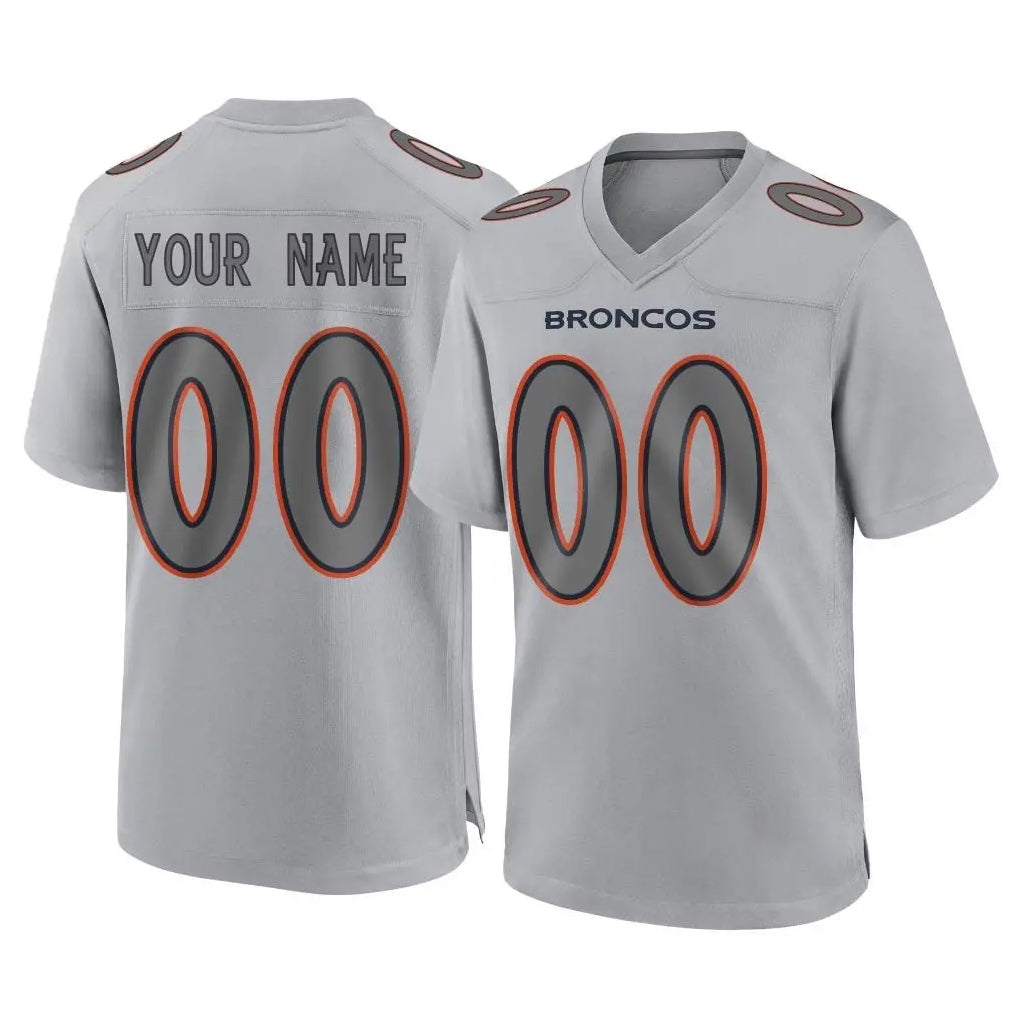 Odoa Custom D.Broncos Gray Atmosphere Fashion Limited Game Any Name & Numbers Stitched Jerseys