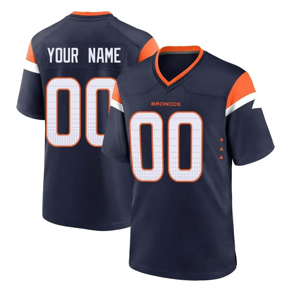 Odoa Custom D.Broncos Navy Home Game Any Name & Numbers Stitched Jerseys