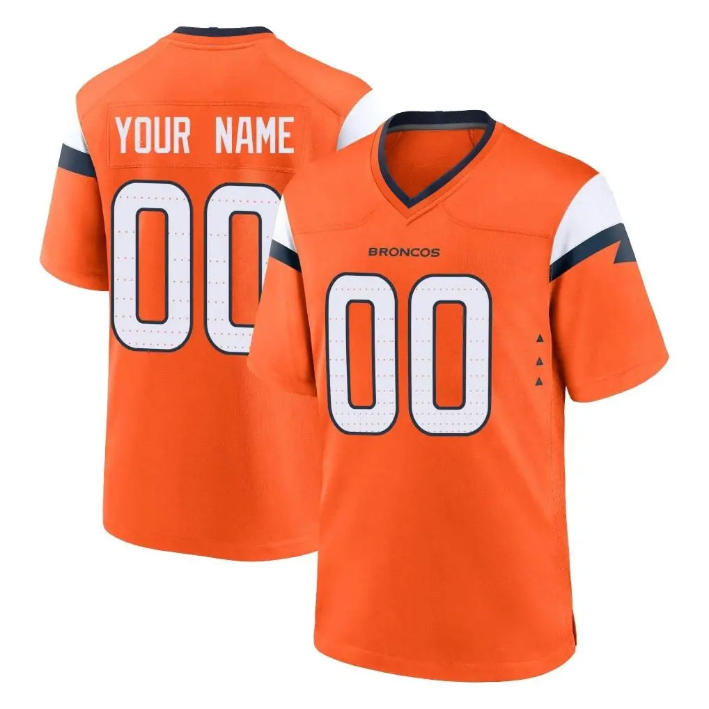 Odoa Custom D.Broncos Orange Home Game Any Name & Numbers Stitched Jerseys