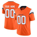 Odoa Custom D.Broncos Orange Vapor F.U.S.E. Limited Home Game Any Name & Numbers Stitched Jerseys
