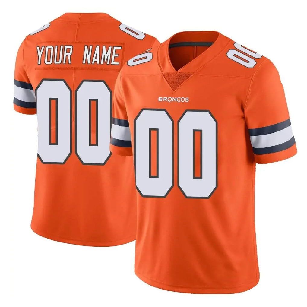 Odoa Custom D.Broncos Orange Vapor Untouchable Limited Home Game Any Name & Numbers Stitched Jerseys