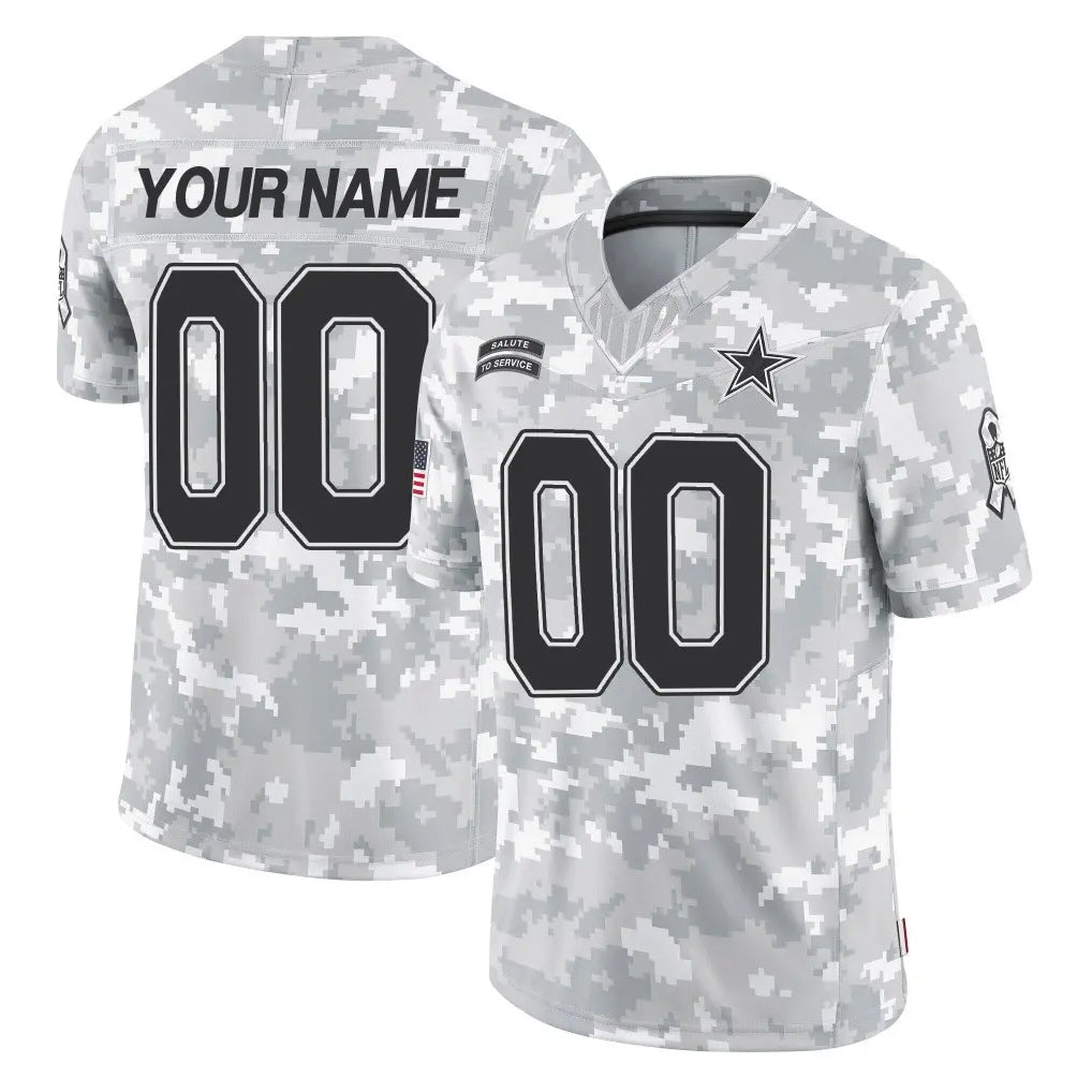 Odoa Custom D.Cowboys Arctic Camo Salute to Service Limited Home Game Any Name & Numbers Stitched Jerseys
