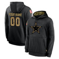 Odoa Custom D.Cowboys Black Salute to Service Pullover Hoodies Limited Any Name & Numbers Stitched Jerseys