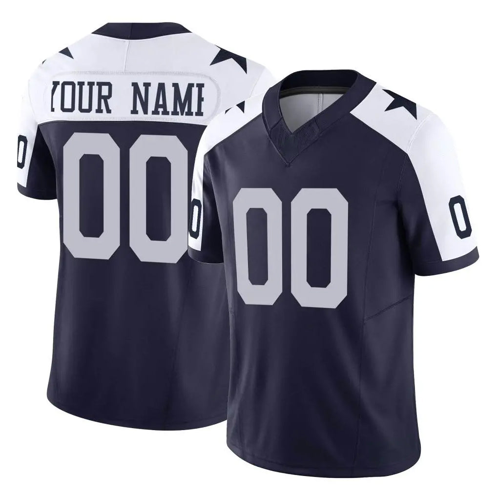 Odoa Custom D.Cowboys Navy-White Limited Alternate Vapor F.U.S.E. Home Game Any Name & Numbers Stitched Jerseys