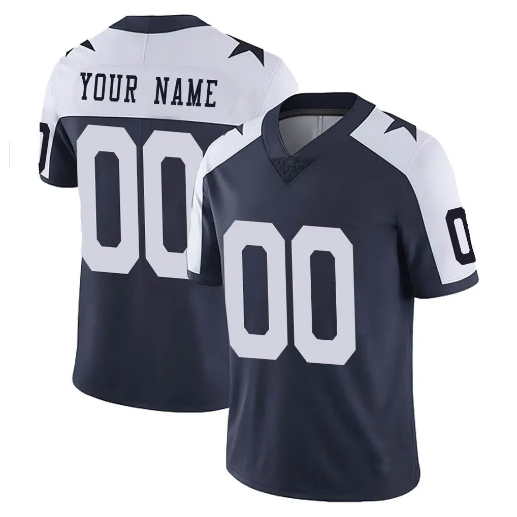 Odoa Custom D.Cowboys Navy-White Limited Alternate Vapor Untouchable Home Game Any Name & Numbers Stitched Jerseys