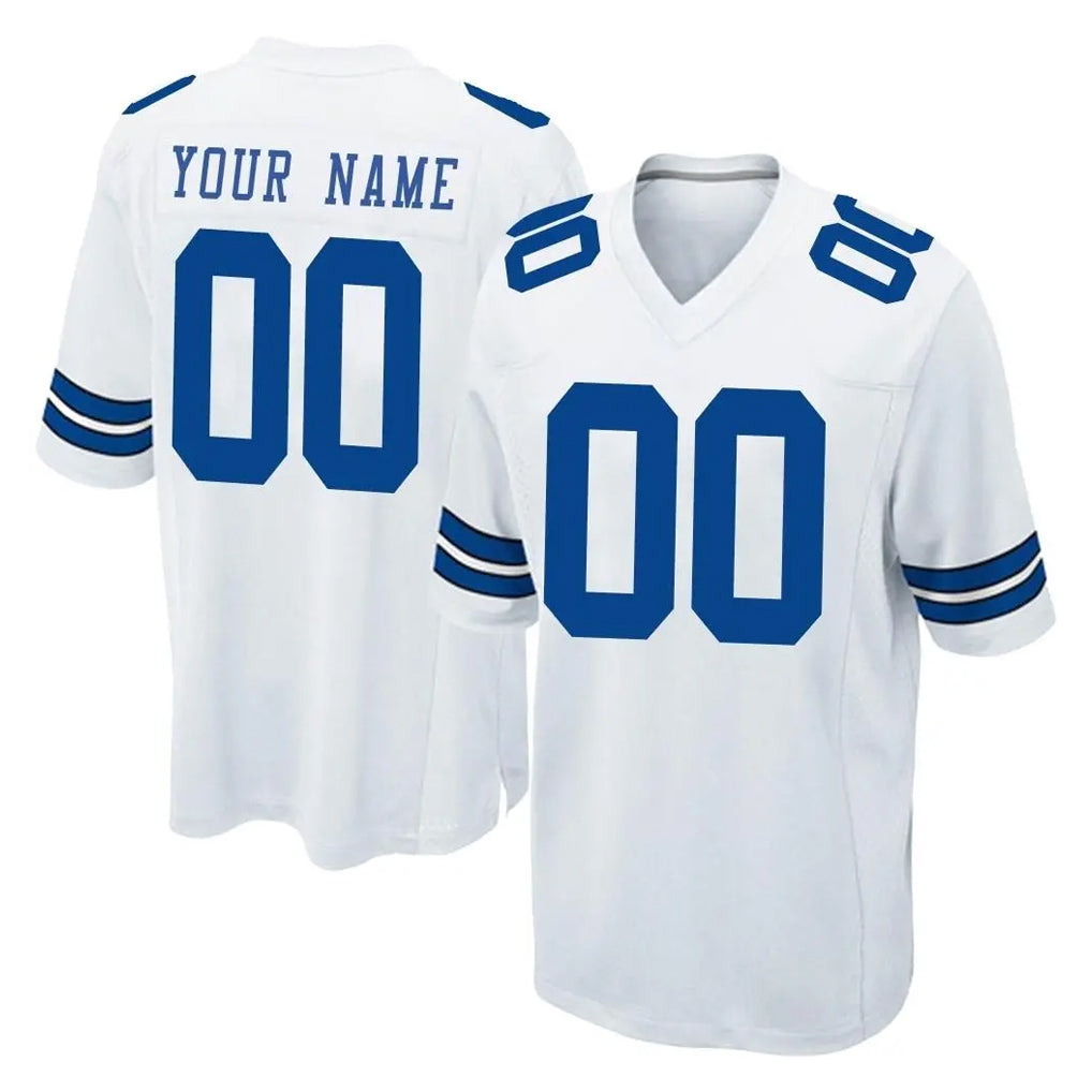 Odoa Custom D.Cowboys White Home Game Any Name & Numbers Stitched Jerseys