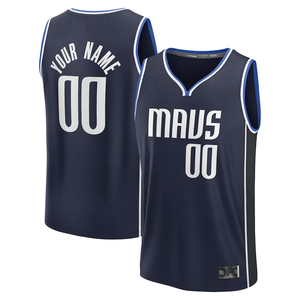 Odoa Custom D.Mavericks  Navy Fast Break Jerseys - Statement Edition