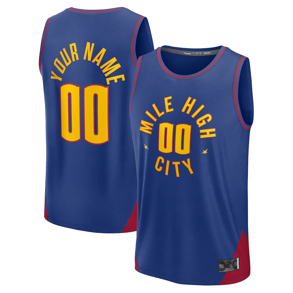 Odoa Custom D.Nuggets  Blue Fast Break Jerseys - Statement Edition