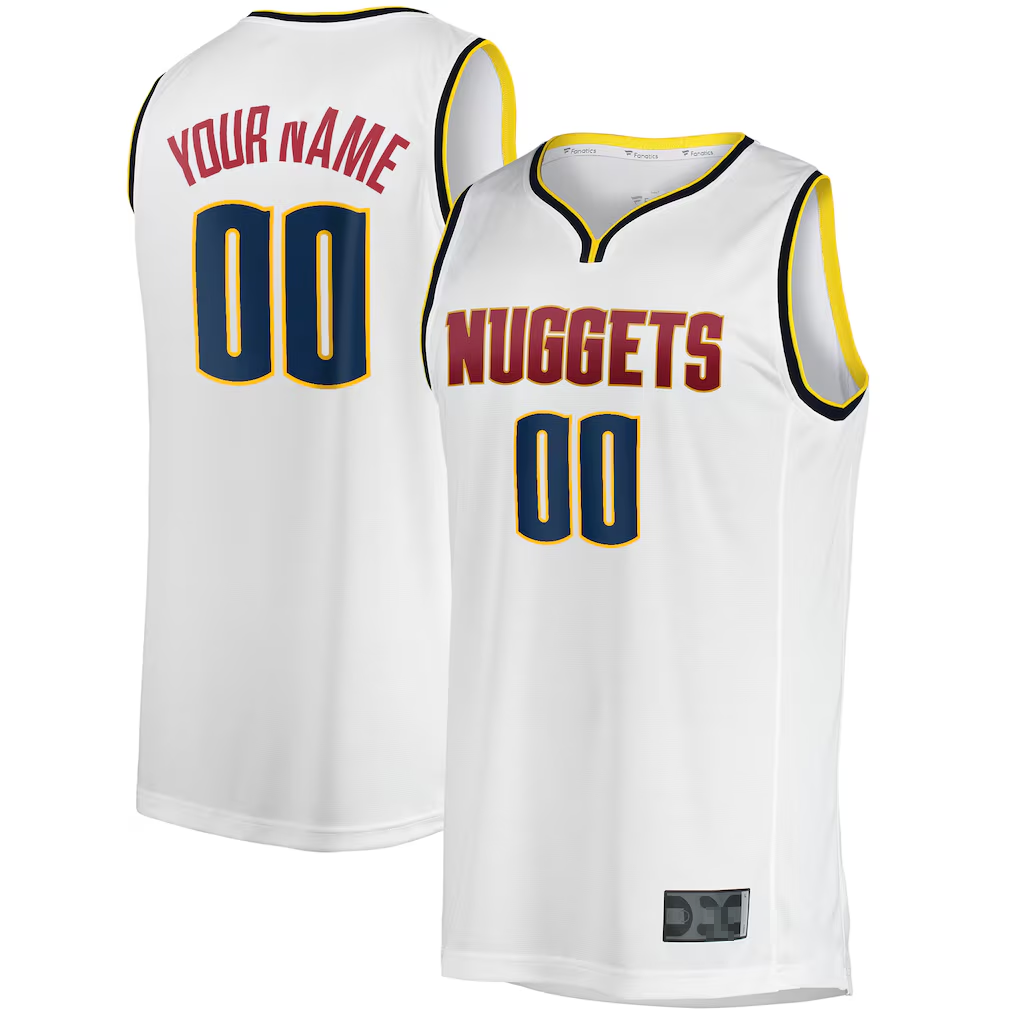 Odoa Custom D.Nuggets  White Fast Break Replica Jerseys - Association Edition