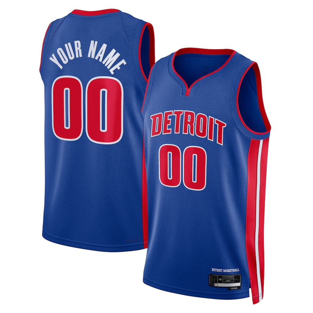 Odoa Custom D.Pistons Blue Swingman Jerseys - Icon Edition