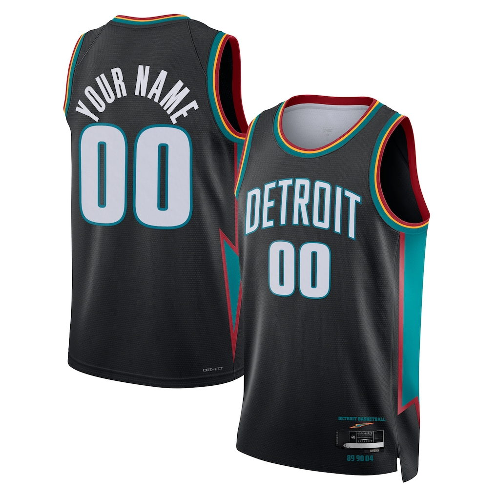 Odoa Custom D.Pistons Charcoal 202526 City Edition Swingman Jerseys