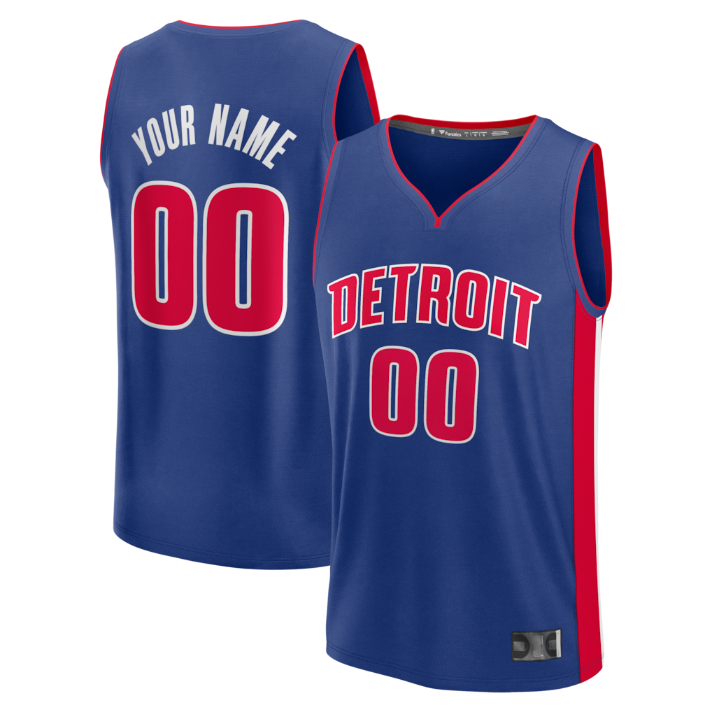 Odoa Custom D.Pistons Blue Fast Break Jerseys - Icon Edition