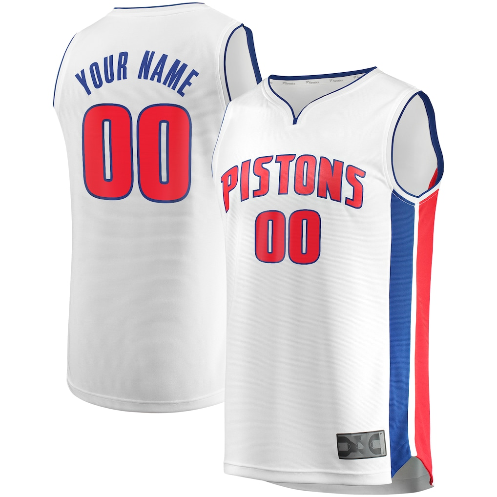 Odoa Custom D.Pistons White Fast Break Replica Jerseys - Association Edition