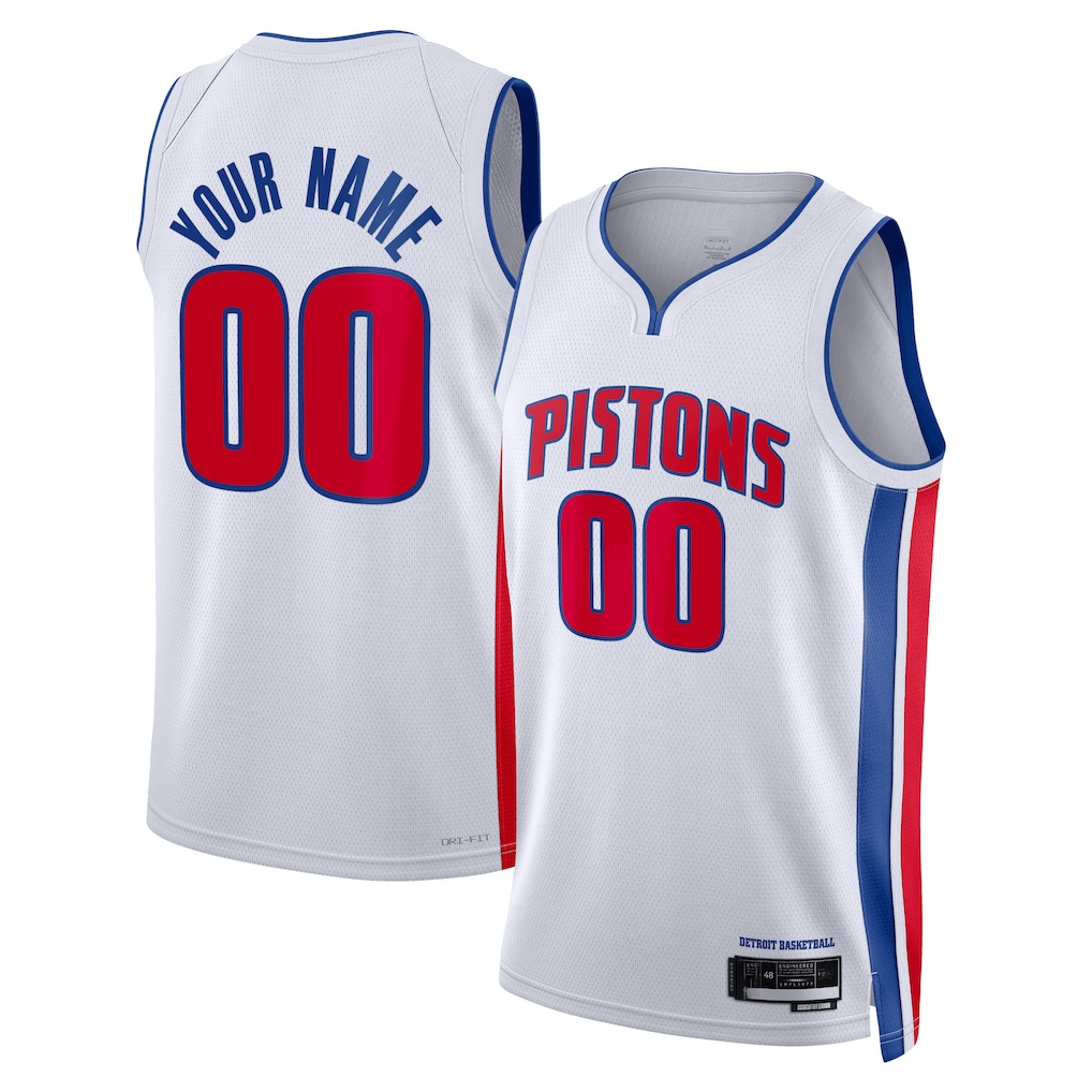 Odoa Custom D.Pistons White Swingman Jerseys - Association Edition